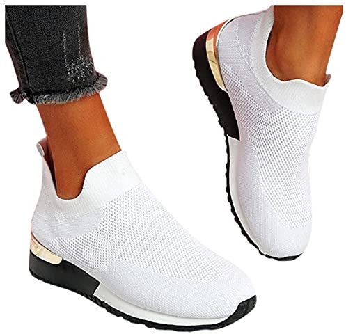 YANFJHV Laufschuhe Damen Rot: Turnschuhe Fitnessschuhe Slip-on Walking Shoes Sneaker Rutschfest Freizeitschuhe Walking Shoes Frühling Sneakers Mesh Atmungsaktiv Sportschuhe Einzelne Schuhe