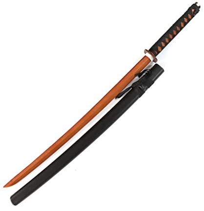 DEPICE Set Bokken Buche Seilgriff inkl. Saya, ca. 101 cm, Gewicht 600 g, echte Buche, passende Saya, inklusive Schnürung, Iaido Aikido
