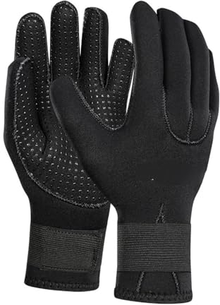 ETomey Tauchhandschuhe 3 mm Neopren-Tauchhandschuhe, rutschfeste Schwimmhandschuhe for Herren und Damen Neoprenhandschuhe (Color : Noir, Size : S)