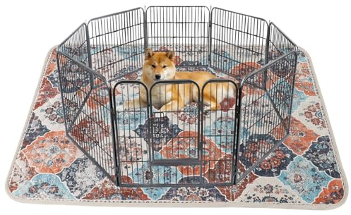 IEUUMLER 1PCS Empapadores para Perros Reutilizables, Lavables Alfombra Perros Pipi, Almohadillas de Entrenamiento Absorbente rápido para Perro/Cachorros EU011 (Colorido, 122x122cm-1pc)