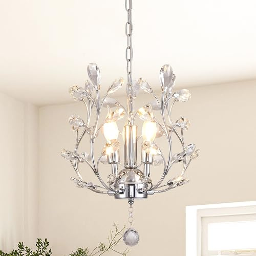Ganeed Lampadari Plafoniera K9 Cristallo Lampada a sospensione moderna per camera da letto Sala da pranzo Corridoio Cucina Lounge Pianerottolo argento 3 luci
