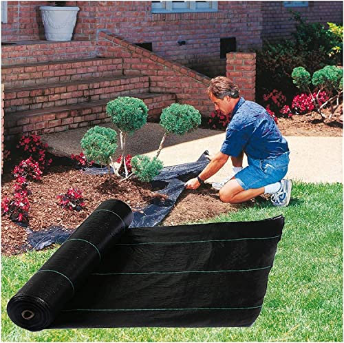Membrane anti-mauvaises herbes de qualité supérieure de 60 cm de large pour potager et paysage, tissu de barrière durable avec bande de guidage, membrane de couverture de sol pour arbres, 10 m et 200
