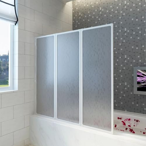 ShGaxin Paroi de douche avec 3 panneaux pliants, 141 x 130 cm, paroi de douche, cabine de douche, cabine de douche