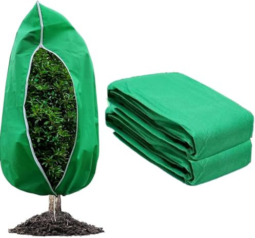 Cappuccio protezione piante inverno set di tessuto non telo antigelo delle e controllo dei parassiti con regolabile cavo a zip copertura chiusura lampo coulisse sacco invernale per albero coperture ar