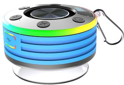 Allayu Trådlös Stereoteknik Duschhögtalare med inbyggd mikrofonfunktion Bluetooth-kompatibel 5.3 Duschhögtalare ABS, himmelsblå