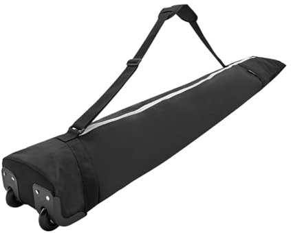rockible Ski Snowboard Double Roller Bag with Wheels - Outdoor Shoulder Protector Oxford Cloth Carrier for Ski Gear