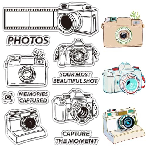 CRASPIRE Cámara de Sellos claros Palabras Reutilizables Sellos de Silicona Transparente para Journaling Tarjeta Que Hace la decoración de Bricolaje álbum de Recortes de Fotos Hojas de Sellos