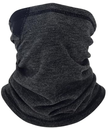Bufanda Tubular de Invierno para Hombre y Mujer, Cuello Elástico, Calentador de Cuello a Prueba de Viento, Braga Térmica para Correr, Ciclismo, Senderismo, Esquí al Aire Libre, Motocicleta Gris Carbón