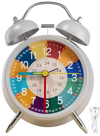 Réveil pour enfants – Horloge d'apprentissage analogique avec veilleuse | Telling l'heure, jouet de tri des couleurs pour garçons et filles