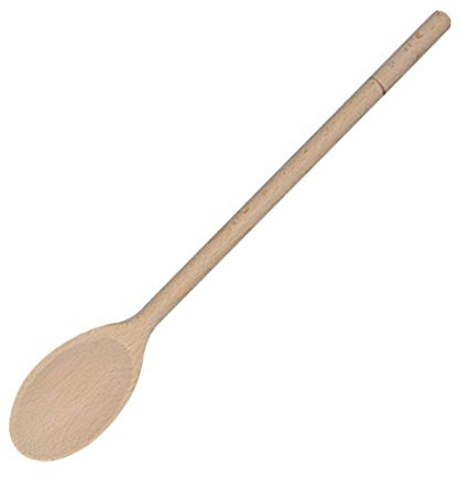 Vogue D649 Wooden Spoon, 10 | Resists high temperatures to safely stir hot sauces and soups, protecting delicate cookware from scratches in busy kitchens.
