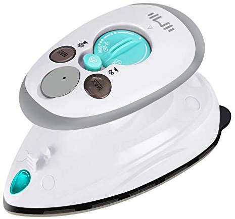 IIMII Mini Travel Steam Iron, Dual Voltage 420W Power, Fast Heat Up, Powerful Steam, Non-Stick Soleplate and Compact Design, Best Travel Quilting Sewing Iron