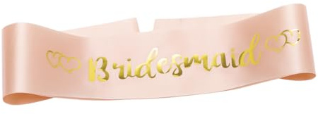 Yueshop 1 PCS Rose Gold Sash of Bride to be/Bridesmaid/Maid of Honour Sash for Hen Party Wedding (Bridesmaid)