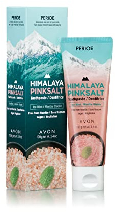 PERIOE Flouride-Free Himalayan Pink Salt Toothpaste, 3.4 oz - Ice Mint w/Aloe Vera | Vegan, Cruelty-Free, Paraben-Free Plaque & Tartar Remover Oral Care Travel Size Toothpaste