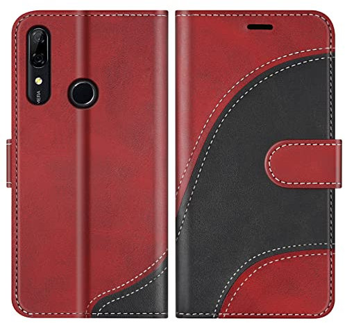 BoxTii Coque pour Huawei P Smart Z / Y9 Prime 2019, Portefeuille Etui en Cuir PU, Magnétique Protection Housse Coque pour Huawei P Smart Z / Y9 Prime 2019, Rouge