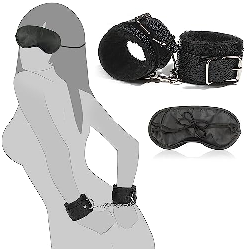 BDSMYOU Handschellen Sex Bett Plüsch & Augenmaske,Bondageset Fessel Set,Handcuffs Handfesseln & Augenbinde Sex Bett,BDSMs Spielzeug Hart,Fesseln Sex Set,BDSMs Fesseln Set,Sex Spielzeug Beide