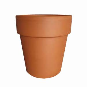 Pots en terre cuite (2 pièces) + dessous en terre cuite (2 pièces), pot diamètre 20 cm, hauteur 22 cm, fabriqué en Italie