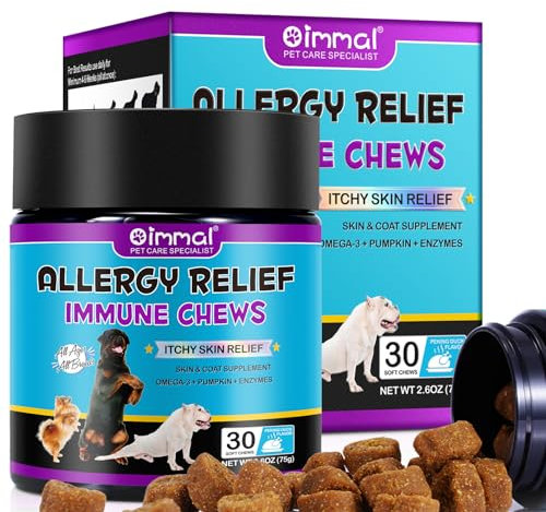 Dog Allergy Relief, Allergy Relief Immune Chews, Anti Itch for Dogs, Eyes, Ears, Skin, Paws, Stop Itching, Licking, Scratching, for All Breeds and Sizes, 30 Chews, Peking Duck Flavor