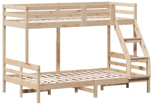 vidaXL Letto a Castello 80x200/120x200 cm in Legno Massello di Pino