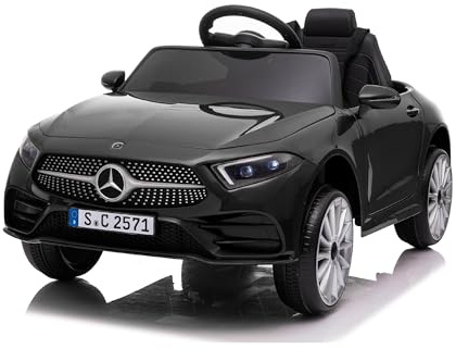 Baroni Toys Macchina Elettrica per Bambini Mercedes AMG Baby car Elettrica Full Optional Nera, Auto Telecomandata con Sedile in Plastica e Porte Apribili, Battera 12V, Carico fino a 30 Kg