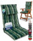 Beautissu 8er Set Premium Hochlehner Auflage Kopfpolster 120x50cm Sun-HL – 8cm Dick Polster Gartenstuhlauflage rutschfest Befestigungsbänder UV-Lichtechtheit 5 – Robust Stoff Grün kariert