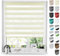 Tom'Shop® Doppelrollo DuoRollo [Creme, 50cm x 130cm] Duo Rollos für Fenster Klemmfix ohne Bohren mit Klämmträger Fensterabdeckung Fensterrollo leichte Montage
