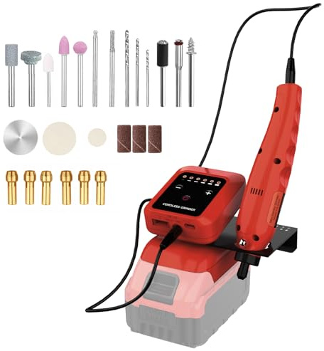 Cordless Rotary Tool Kit for Miwaukee 18V Battery –with 6-Speed Settings & 25 Accessories, Lightweight Power Tool for Sanding, Polishing, Engraving, DIY Resin & Craft Projects (Tool Only)