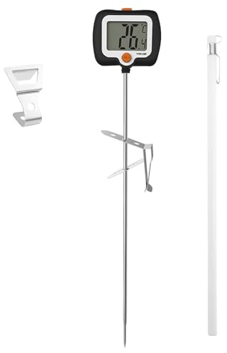 Termometro ad olio per friggere, a sonda lunga, con clip per pentola, misuratore di temperatura con display girevole, per la produzione di zucchero, produzione di candele, ristorante, frittura esterna