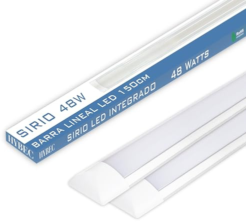 CLAR - LED-skärm 150 cm, LED-armatur 150 cm tak, grenuttag, kök tak, kallt ljus 6 000 ºK 48 W (2-pack)