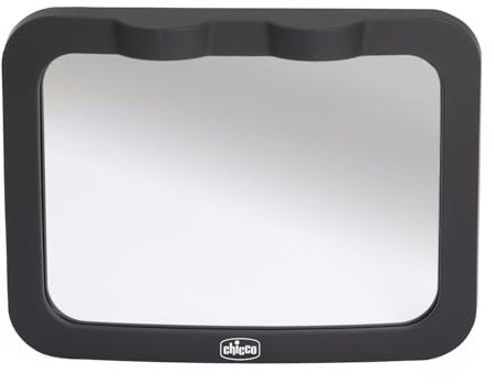 Chicco Miroir Auto Nouveau-né avec Lumière LED pour Sièges Arrière | Rétroviseur avec Éclairage Doux Nocturne et Sangles Réglables | Sécurité et Contrôle Bébé en Voyage en Voiture