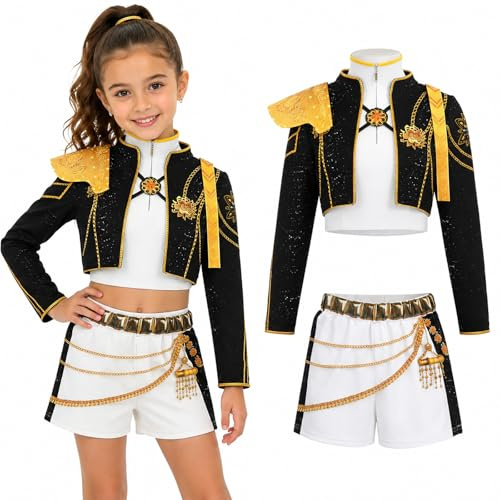 shyhand 3PCS Girls Anime Costume, Kids Anime Cosplay Halloween Outfit