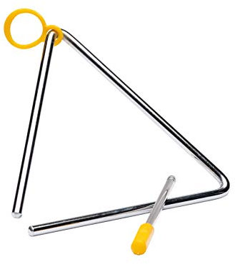 Fuzeau - Triangle Musical Acier - Percussion Cristalline avec Son Métallique Scintillant - Enfant Dès 5 Ans - Inclus Batte, Maneton - Instrument Léger - Éveil Musical et Jeux Rythmiques - Réf. 8268