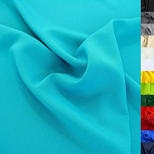 Modestoff / Dekostoff universal Stoff ALLROUND knitterarm - Meterware am Stück (Türkis-Blau)