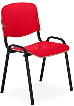 NOWY STYL Silla de Visita, Madera de Haya, Rojo y Negro, Talla única