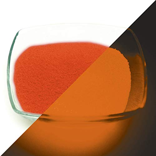 lumentics Granulato luminoso rosso arancione – Sabbia di colore che si illumina al buio granulato illuminante per decorazione, bricolage, resina, resina e resina epossidica (1 mm, 100 g)
