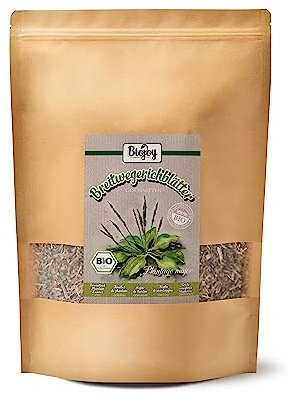 Biojoy BIO-Breitwegerich-Tee (500 g), getrocknet und geschnitten, Breitwegerich Blätter, Breitwegerichkraut (Plantago major)