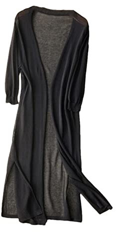 Damen-Maxi-Cardigan, Lässig, Lang, Fließend, Vorne Offen, Bodenlang, Drapiert, Leichter Pullover, Schal