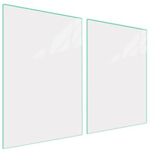 DarHaus Plaque de recouvrement, 2 x 45 x 52 cm, en verre, pour cuisinières électrique, à induction ; convient comme décoration, protection anti-éclaboussures ou planche à découper, Blanche