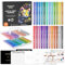 Shuttle Art Automatic Ink Control Metallic Acrylic Paint Pens, 24 Colours Brush Tip Paint Marker Pens, Paint Pen for Rock Painting Ceramic, Wood, Glass, Stone, Art Marker Pen Set for DIY Art Supplies
