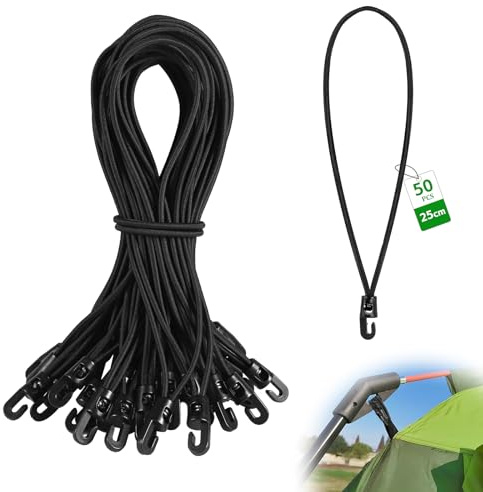 SUPAWAY 50 espansori con gancio, lunghezza 25 cm, multiuso, in gomma, Ø 4 mm, tenditore per teloni da campeggio, tendicinghi, copertura per piscina