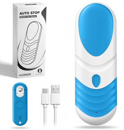 Apriscatole elettrico ricaricabile per cucina per anziani con artrite, alimentato a batteria senza fili, automatico, taglio laterale, bordo liscio, mani libere