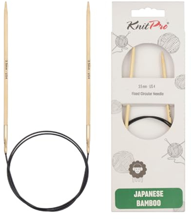 KnitPro Aguja de Tejer Circular, bambú, marrón, 3,5 mm