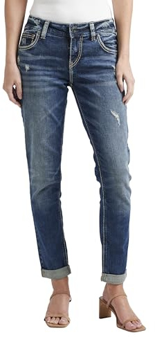 Silver Jeans Co. Girlfriend Mid Rise Skinny Jeans