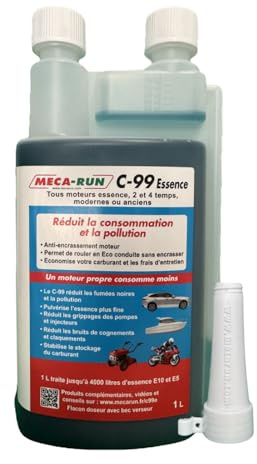 MECA-RUN C99 Gasolina 1 Litro Aditivo para Combustible - Ahorro de Combustible - Anti Contaminación