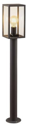 Lindby Utomhuslampa 'Filimon' (modern) i Svart av aluminium/grå zink (1 lamor, E27) - Väglampa, pollare, vägbelysning, sockellampa