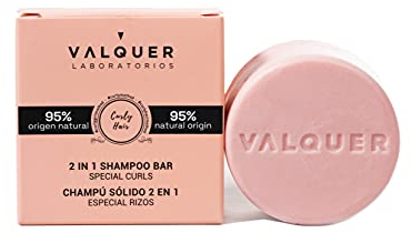 Valquer, 2 In 1, Shampoo Solido Ricci, (Shampoo And Conditioner), 95% Ingredienti Natural, Vegano, Ripara e Idrata i Capelli Ricci, 70 gr