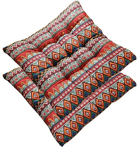 2/4/6 Stück Stuhlkissen Quadrat /Runde, Dickes Sitzkissen Gefüllt Dekokissen Zierkissen Gartenkissen für Gartenstuhl, Küche oder Esszimmerstuhl Indoor und Outdoor ( Color : #10 , Size : 40x40cm/2PCS )