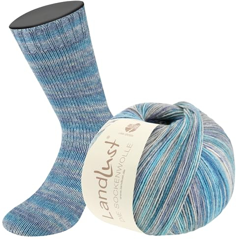 LANA GROSSA Landlust die Sockenwolle | Garn aus Merinowolle in verschiedenen Farben | Handstrickgarn aus 80% Schurwolle (Merino) & 20% Polyamid | 100g Wolle zum Stricken & Häkeln | 420m Garn FB808