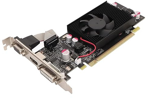 Carte Graphique DDR2, 1G, Interface Multimédia DVI VGA HD, Carte de Jeu DirectX10.1, Ventilateur de Refroidissement, Stable et Durable, Installation Facile
