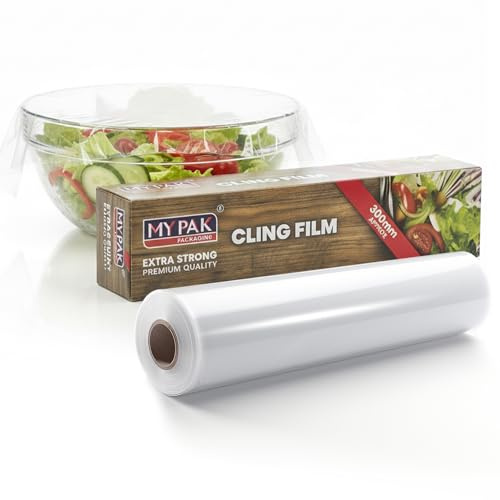 Pellicola trasparente professionale con taglierino scorrevole, resistente agli strappi, impermeabile e a prova di umidità, senza BPA, adatta al freezer, resistente, per cucina, casa e uso commerciale,