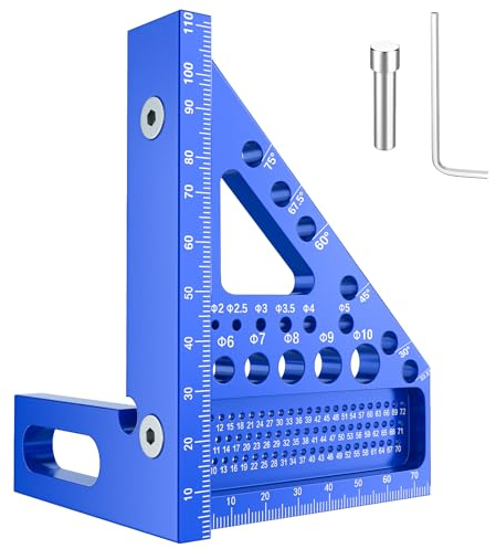3D-Gehrungswinkel,Multifunktional Winkelmesser Holzbearbeitung 22.5°-90° Hochpräzises Layout-Messwerkzeug Schreinerwinkel für Tischler, Ingenieur